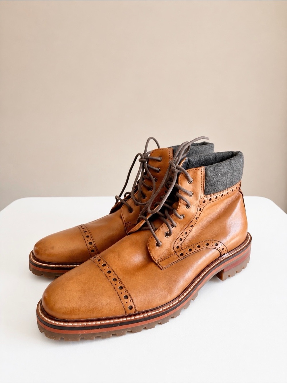 Johnston & Murphy Karnes Heritage Leather Brogue Boots 8M
